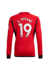 Manchester United Raphael Varane #19 Jalkapallovaatteet Kotipaita 2023-24 Pitkähihainen